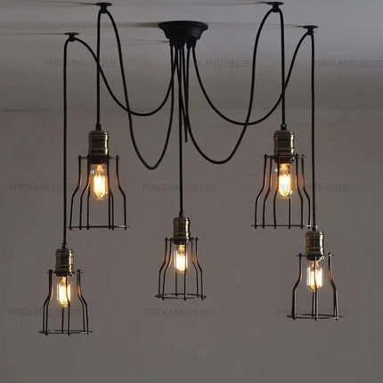 Lustre suspension réglable style rétro nordique vintage araignée — LZ4X9Q