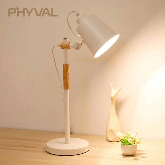 Lampe de bureau en bois métal moderne nordique