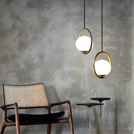 Lustre LED rétro en verre pour décoration intérieure — LZ4D9XQ