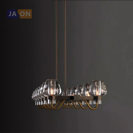 Suspension rétro en cuivre avec abat-jour en verre pour intérieur — LZ4X9P