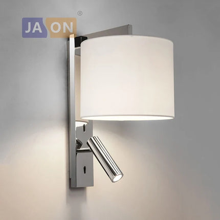 Applique murale LED nordique en fer et tissu rotative sans fil — LZ4X9T