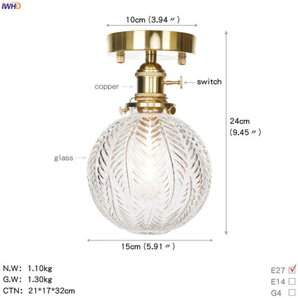 Plafonnier LED en céramique style nordique avec finition cuivre — LZ4X9T2