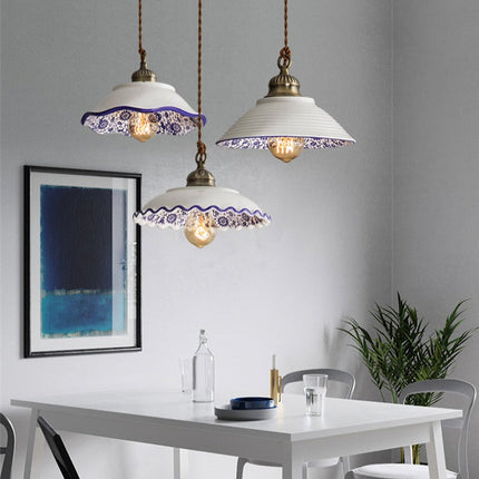 Suspension LED moderne avec abat-jour en céramique blanc Riya — LZ4X9P2