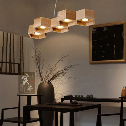Suspension design nid d’abeille en bois et acrylique pour intérieur — LZ4X9Q7B