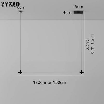 Suspension LED moderne à bande au design minimaliste polyvalent — LZ4XJ7