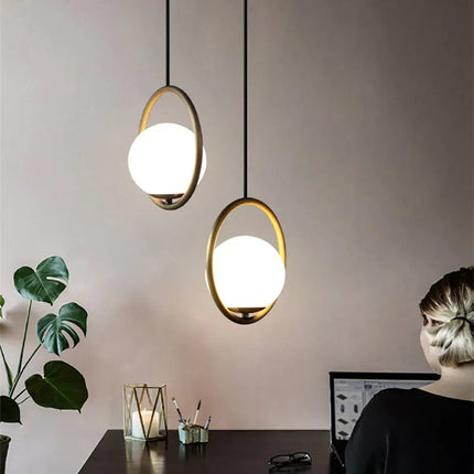 Lustre LED rétro en verre pour décoration intérieure — LZ4D9XQ