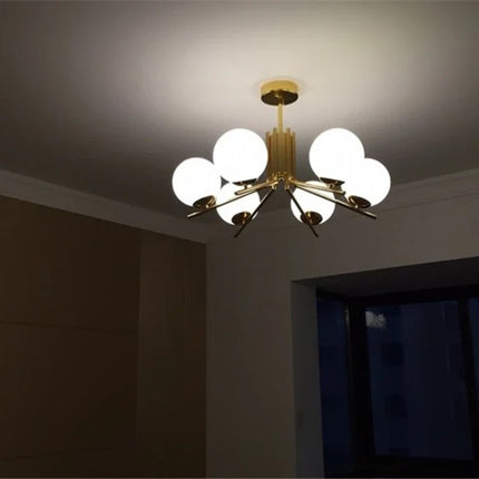 Lustre LED moderne avec abat-jour en métal doré — LZ4X9P2