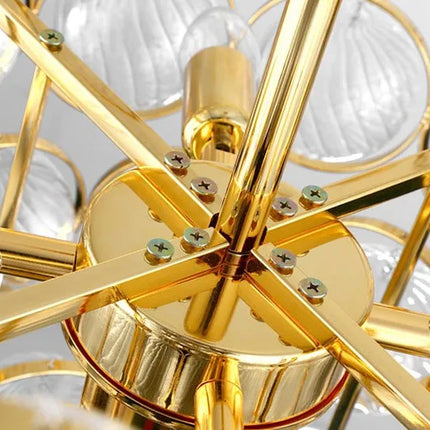 Lustre suspension en verre doré au design artistique et créatif — LZ4X9T