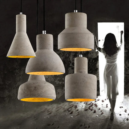 Suspension industrielle vintage en ciment pour bar et café — LZ4X9T2