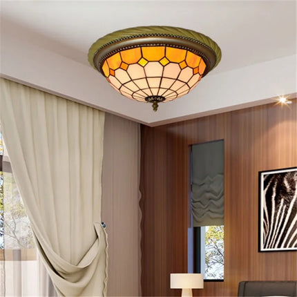 Plafonnier en vitrail style méditerranéen pour intérieur et extérieur — LZ4X9B2