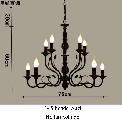 Lustre suspension vintage en fer noir style industriel — LZ4P9X