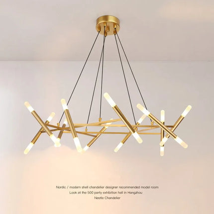 Lustre LED nordique rétro design postmoderne pour cuisine et salon — LZ4X9P
