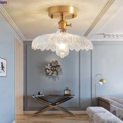 Plafonnier LED verre cuivre style nordique vintage Edison — LZ4X9TQ