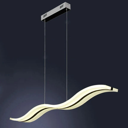 Suspension LED design moderne en acrylique forme vague — LZ4X9T2
