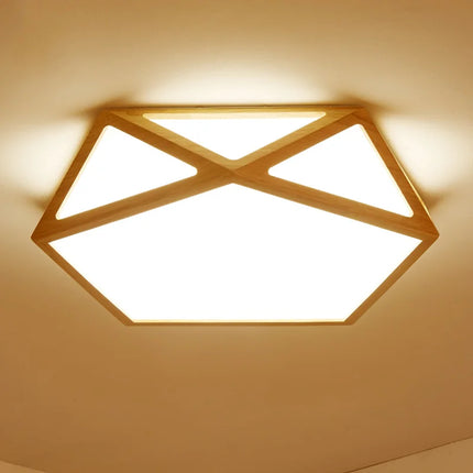 plafonnier led en bois créatif pour éclairage général