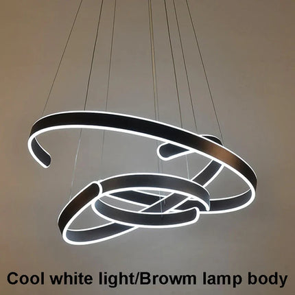 Suspension LED design anneaux en aluminium et acrylique — LZ4XJ9