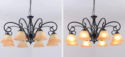 Lustre vintage en fer style européen avec ampoule LED traditionnelle — LZ4X9P2