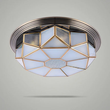 Plafonnier vintage en verre et cuivre pour intérieur — LZ4X9M