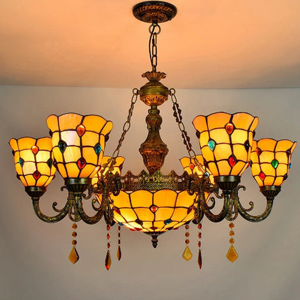 Suspension en verre style Tiffany pour intérieur moderne élégant — LZ4X9B