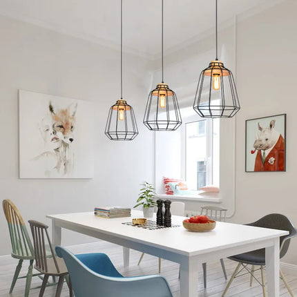 Suspension vintage en fer avec cage et LED GZMJ — LZ4T9Q