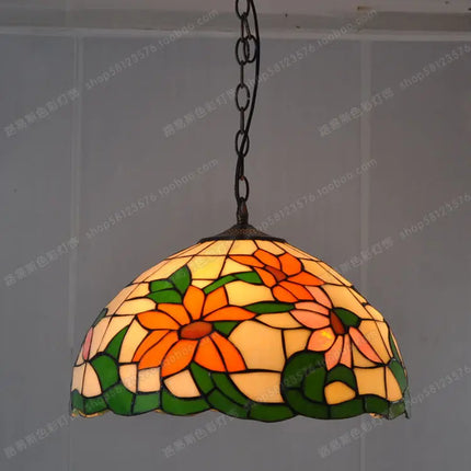 Lustre en verre tournesol style américain pour éclairage intérieur campagne — LZ4QJ7