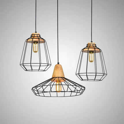 Suspension vintage en fer avec cage et LED GZMJ — LZ4T9Q