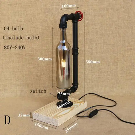Lampe de bureau industrielle vintage avec abat-jour bouteille — LZ4F9XQ
