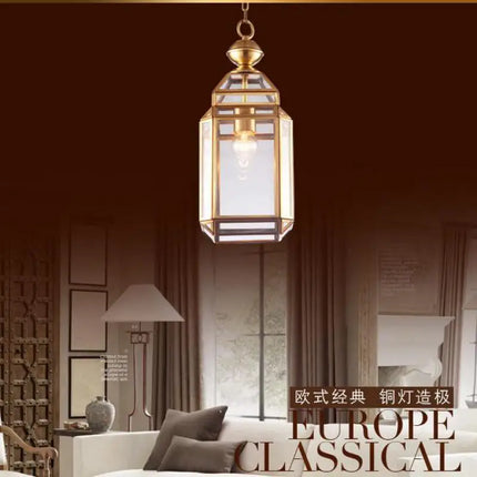 Suspension en cuivre avec abat-jour en verre style industriel et rustique — LZ4B7XQ