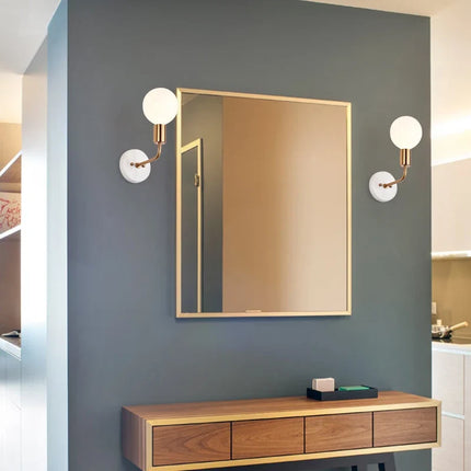 Applique murale design nordique en marbre et verre pour intérieur — LZ4X9T2