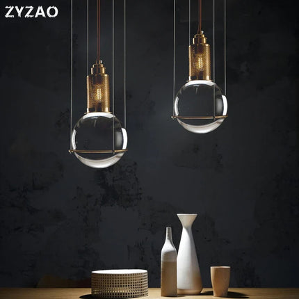 Suspension en verre cristal au design nordique pour cafés et restaurants — LZ4X9B2