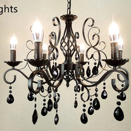 Lustre rétro décoratif en métal, verre et cristal pour intérieur — LZ4Q7N2