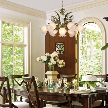 Suspension en verre céramique à motif floral pour intérieur — LZ4G7T9