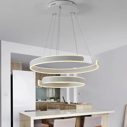 Suspension LED design anneaux en aluminium et acrylique — LZ4XJ9