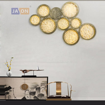 Applique murale classique en verre et cuivre pour intérieur élégant — LZ4FJ9
