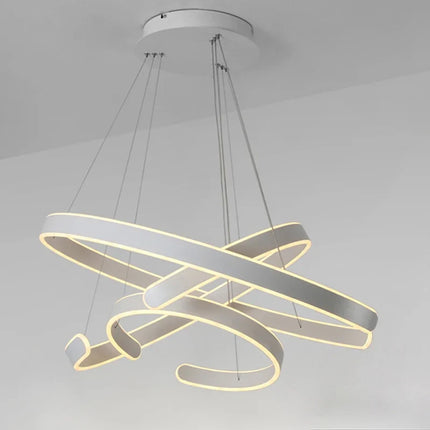 Suspension LED design anneaux en aluminium et acrylique — LZ4XJ9