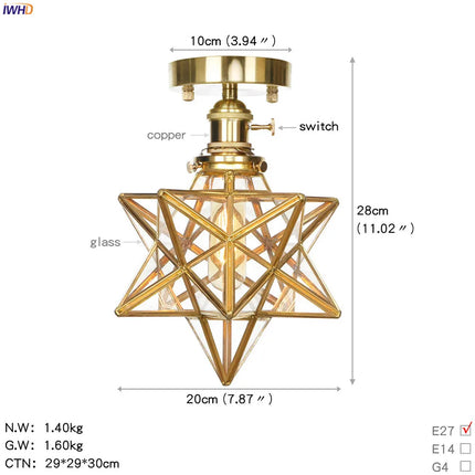 Plafonnier LED en céramique style nordique avec finition cuivre — LZ4X9T2