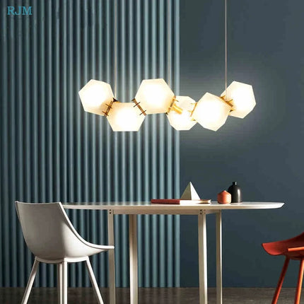 Suspension en verre à géométrie postmoderne nordique pour espaces variés — LZ4X9T