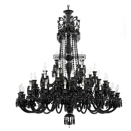 Lustre en cristal noir pour éclairage élégant et luxueux — LZ4X9QJ2