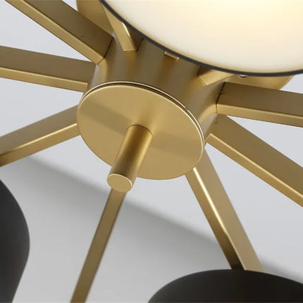 plafonnier moderne led 5 ou 10 têtes design rond acrylique métal