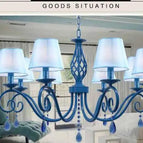 Lampe bleue à 8 bras