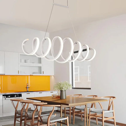 lustre moderne en aluminium avec lumières leds intégrées