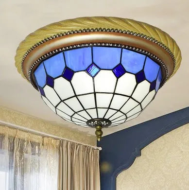 Plafonnier en vitrail style méditerranéen pour intérieur et extérieur — LZ4X9B2