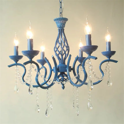 Lustre en cristal de fer style pastoral européen élégant — LZ4X9M