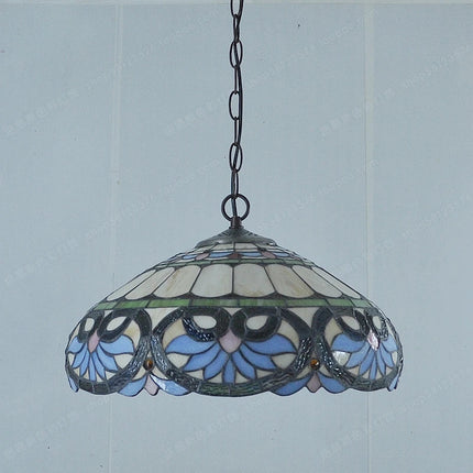 Lustre suspension en verre cœur style Tiffany rétro pour restaurant — LZ4G7XQ