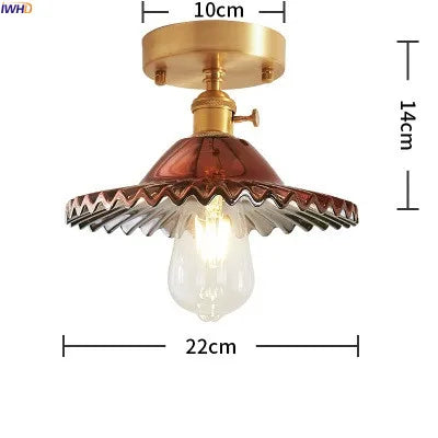 Plafonnier LED verre cuivre style nordique vintage Edison — LZ4X9TQ