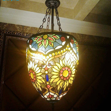 Lustre vintage nord-américain en verre au design rétro créatif — LZ4X9P