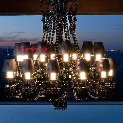 Lustre en cristal noir pour éclairage élégant et luxueux — LZ4X9QJ2