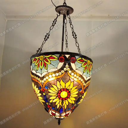 Lustre vintage nord-américain en verre au design rétro créatif — LZ4X9P