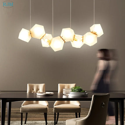 Suspension en verre à géométrie postmoderne nordique pour espaces variés — LZ4X9T