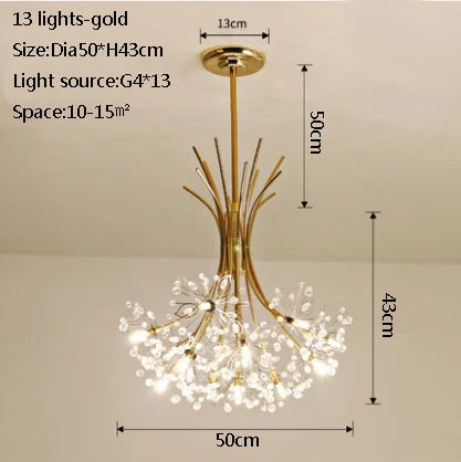 Suspension en cristal motif pissenlit pour ambiance moderne — LZ4D9XQ
